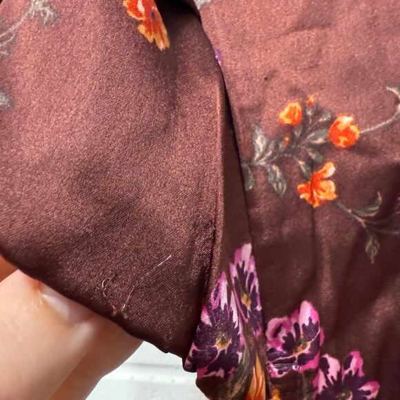 Free People Butterfly Babe Cap Sleeve Midi Dress Satin Sml Fairy Cottage Regency - Picture 15 of 15